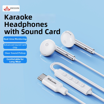 riksoin Sk01 In-ear vadu austiņas ar 7.1 kanālu skaņu, trokšņu slāpējošu mikrofonu un inline vadību, Android saderīgas, 1,6 m kabelis