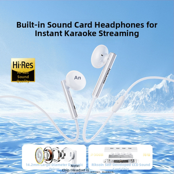 riksoin Sk01 In-ear vadu austiņas ar 7.1 kanālu skaņu, trokšņu slāpējošu mikrofonu un inline vadību, Android saderīgas, 1,6 m kabelis