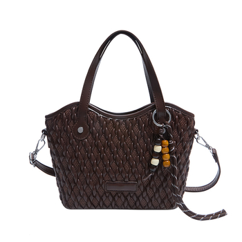 Geantă de damă din PU împletit, stil urban simplu, geantă crossbody în formă de coș, căptușeală poliester, buzunare interne pentru telefon și documente, curea de umăr, Autumn 2025