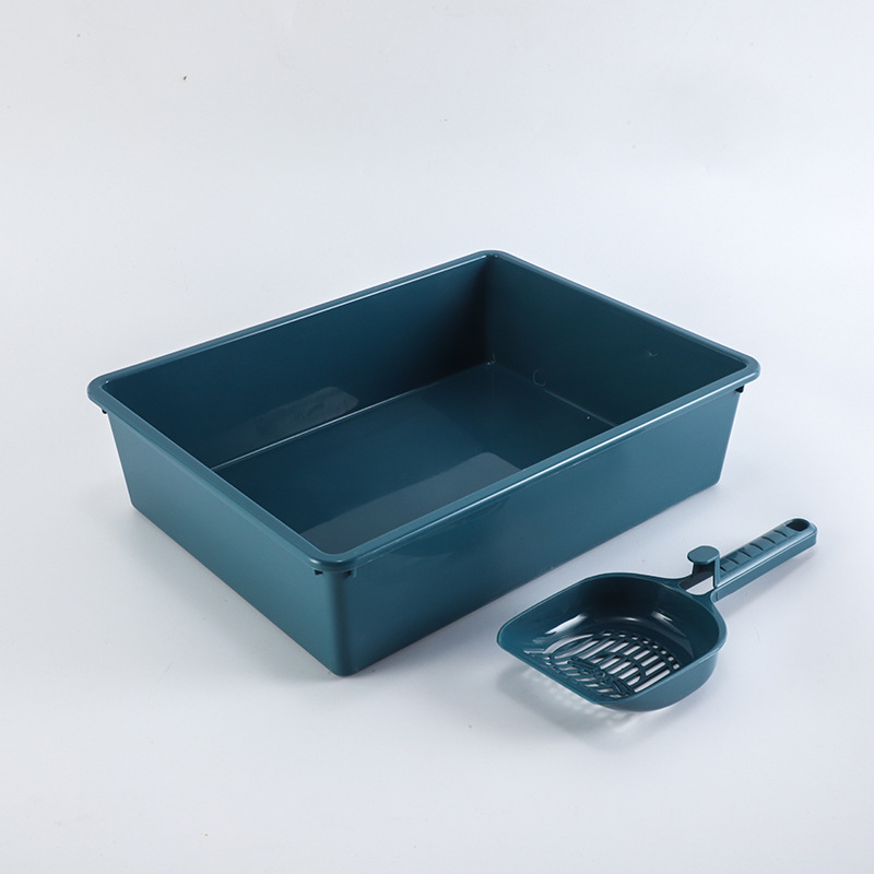 Cutie de nisip pentru pisici din plastic, dreptunghiulară, design simplu, pentru pui de pisică, material PP, marcă Yunjia