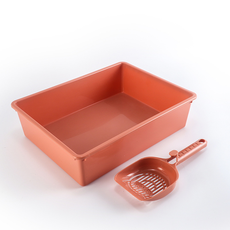 Cutie de nisip pentru pisici din plastic, dreptunghiulară, design simplu, pentru pui de pisică, material PP, marcă Yunjia