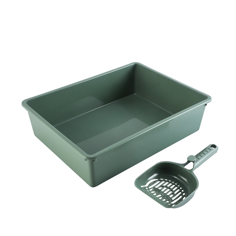 Cutie de nisip pentru pisici din plastic, dreptunghiulară, design simplu, pentru pui de pisică, material PP, marcă Yunjia