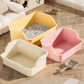 Cutie de nisip pentru pisici, design semiînchis, material PVC, potrivită pisicilor
