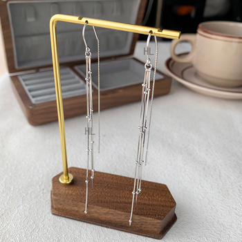 Cercei – Argint 925, Ciucuri lungi, Design geometric, Stil de lux ușor