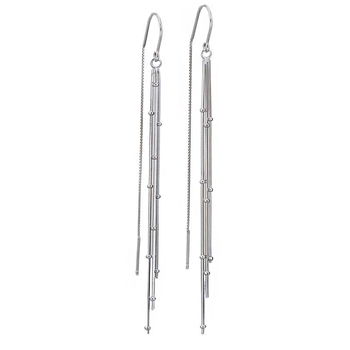 Cercei – Argint 925, Ciucuri lungi, Design geometric, Stil de lux ușor