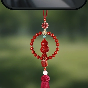 Ръчно преплетено cinnabar тиквено автомобилно украшение за интериор