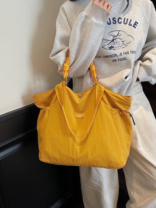 Geantă Tote pentru femei, stil street fashion, material PU, formă orizontal pătrată, fermoar, buzunar interior laminat cu fermoar