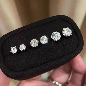 Cercei — Argintiu, cu zirconiu, formă geometrică, stil lux ușor, unisex