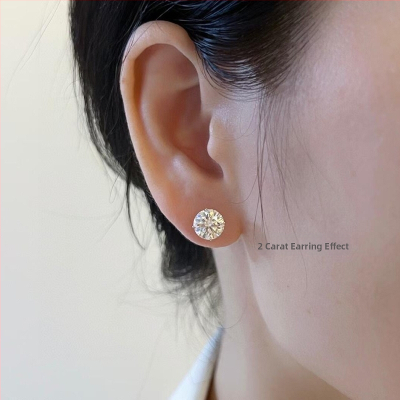 Cercei — Argintiu, cu zirconiu, formă geometrică, stil lux ușor, unisex