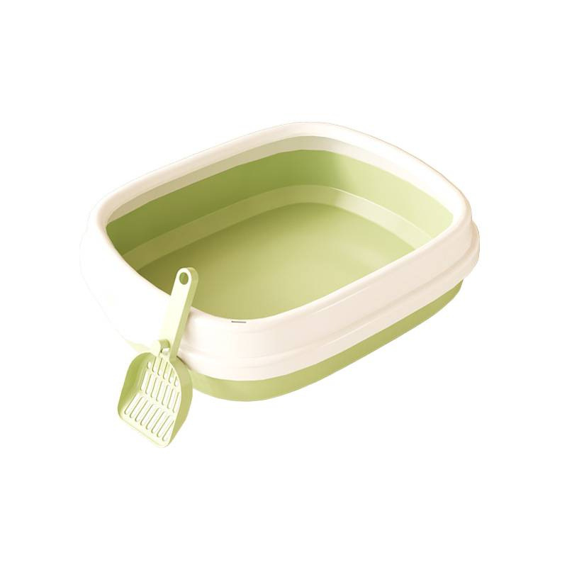 Cutie de nisip pentru pisici din plastic, semiînchis, cu capac și deodorant, include lopată, material PP