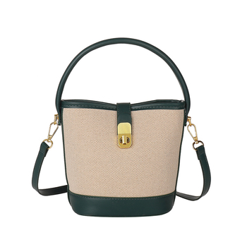 Taška typu vedro z PU, mestský štýl, uzáver so zámkom, laminovaná vnútorná kapsa so zipsom