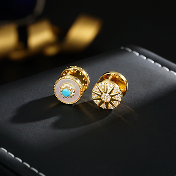 Náušnice pre ženy: materiál mušľa, tvary konštelácia/hviezda/geometrické, spracovanie zirkón, všestranný štýl