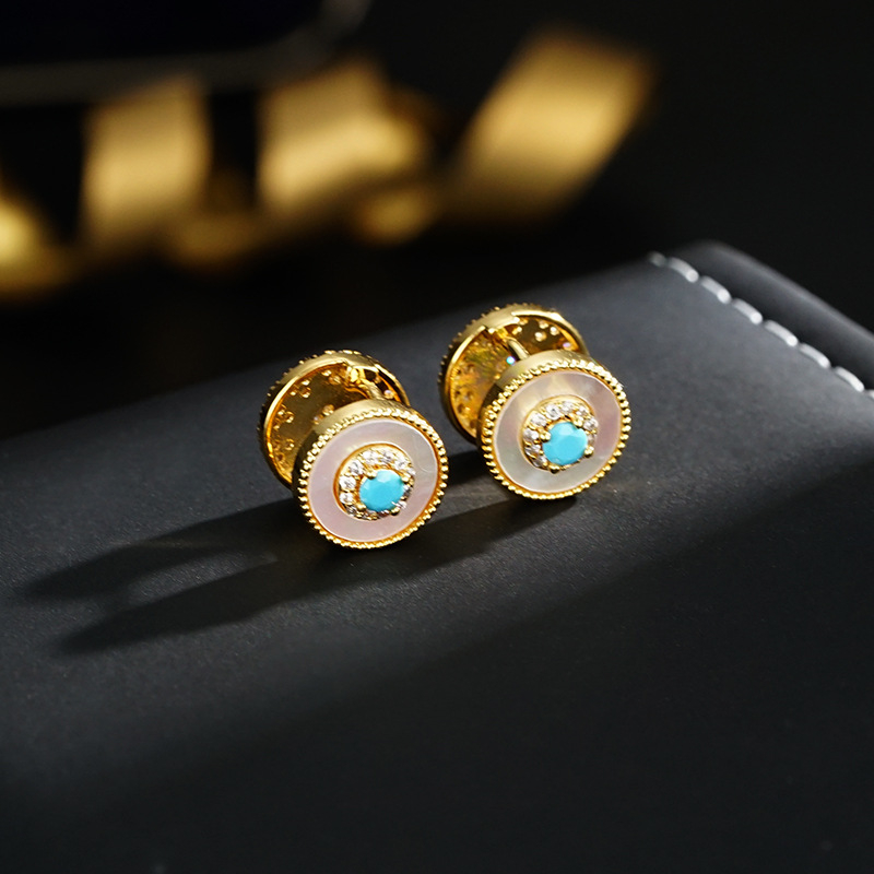 Náušnice pre ženy: materiál mušľa, tvary konštelácia/hviezda/geometrické, spracovanie zirkón, všestranný štýl