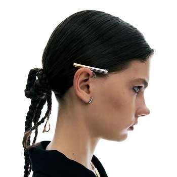 Κλιπ-όν σκουλαρίκια σε στυλ πανκ, μέταλλο Diecast, ηλεκτροπλατίωση, ξεχωριστά συσκευασμένα, άνοιξη 2024