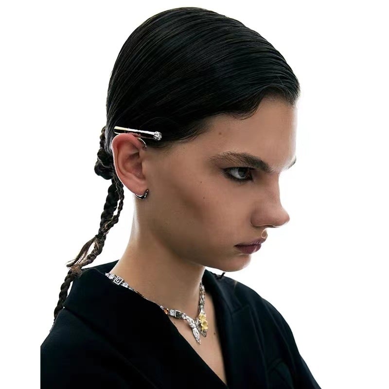 Κλιπ-όν σκουλαρίκια σε στυλ πανκ, μέταλλο Diecast, ηλεκτροπλατίωση, ξεχωριστά συσκευασμένα, άνοιξη 2024