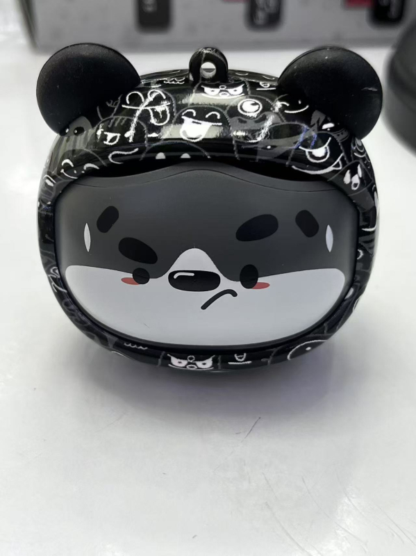 Căști Bluetooth clip-on G08s cu față de desen animat, semi-in-ear, rotativ, 2025 model