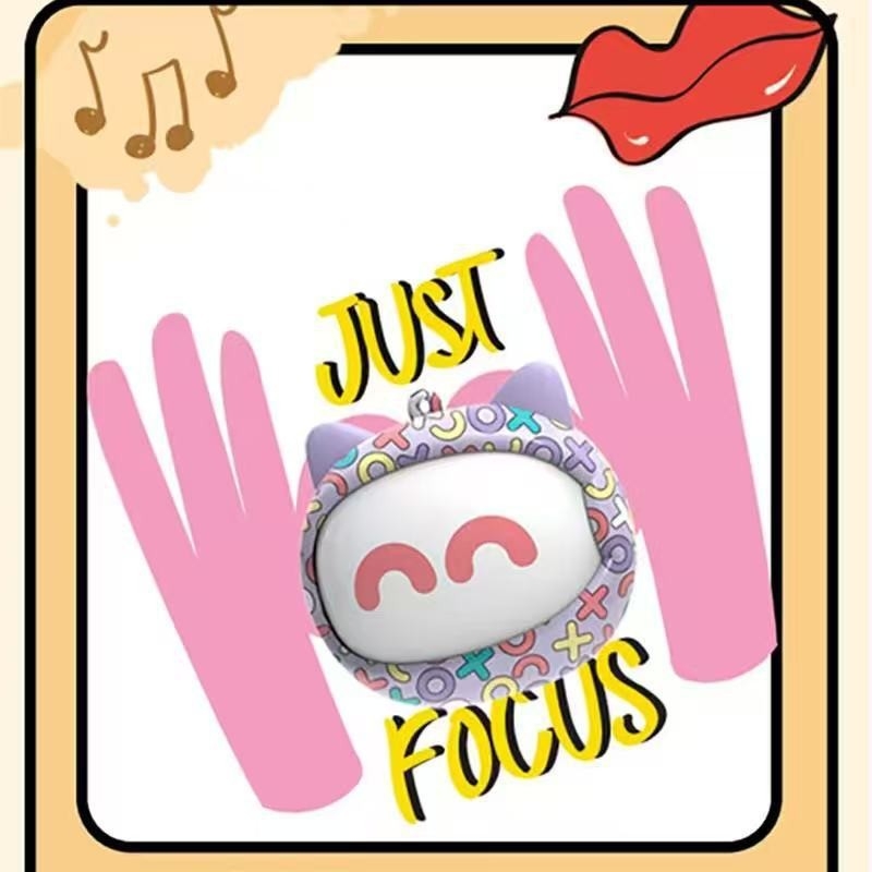 Căști Bluetooth clip-on G08s cu față de desen animat, semi-in-ear, rotativ, 2025 model