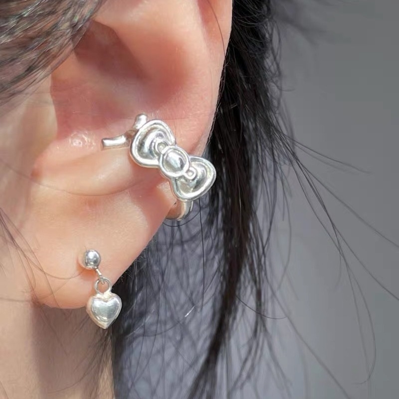 Σκουλαρίκια με κλιπ χόνδρου – φιόγκος σε γεωμετρικό σχέδιο, κράμα, κορεάτικο στυλ, για γυναίκες (Άνοιξη 2024)