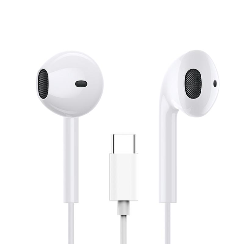 Type-C fülhallgatók, in-ear kialakítás, vezetékes, 103 dB érzékenység, 1,2 m kábel