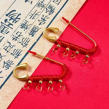 Rézből készült brooch, U-alakú, kézzel készített DIY dekoráció, nyár 2022