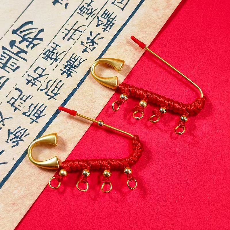 Rézből készült brooch, U-alakú, kézzel készített DIY dekoráció, nyár 2022