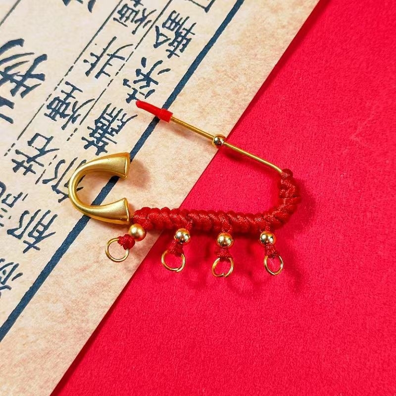 Rézből készült brooch, U-alakú, kézzel készített DIY dekoráció, nyár 2022