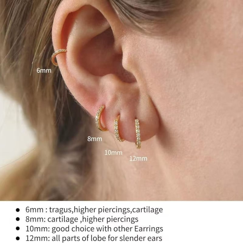 Ατσάλινα σκουλαρίκια σε σχήμα κρίκου με μινιμαλιστικό σχέδιο, μικροενθέσεις ζιρκόν, unisex