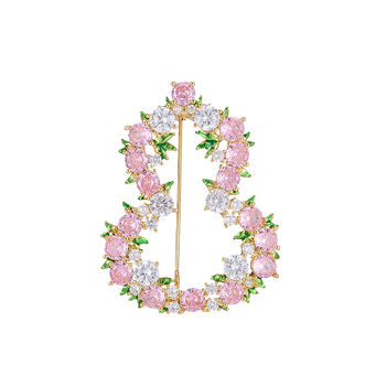 Geometrijska broš Liyu Jewelry, s ugradbenim cirkonima, ekološki bakar, ženski kineski stil
