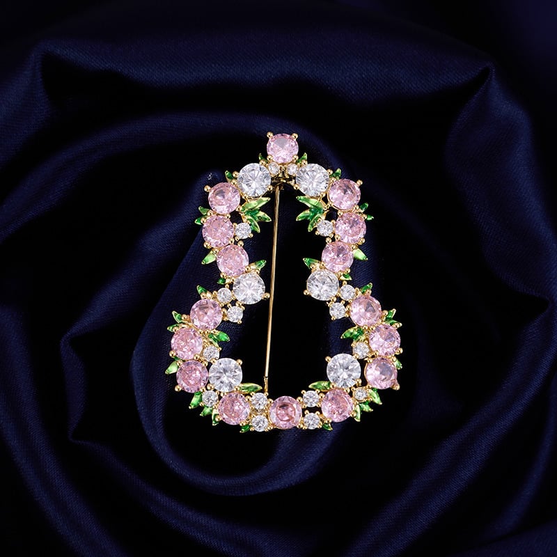 Geometrijska broš Liyu Jewelry, s ugradbenim cirkonima, ekološki bakar, ženski kineski stil