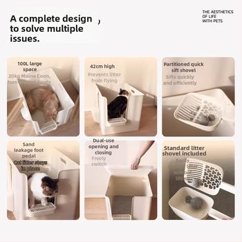 Meoof macskaalmotálca – fél-zárt, mély, csöpögés elleni, PP anyag, kód M0024