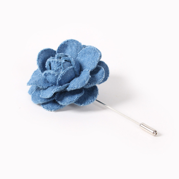 Férfi denim Camellia corsage öltönyhöz epoxi befejezéssel, virágminta, beágyazás nélkül