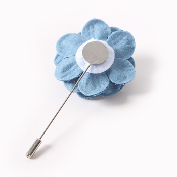 Férfi denim Camellia corsage öltönyhöz epoxi befejezéssel, virágminta, beágyazás nélkül