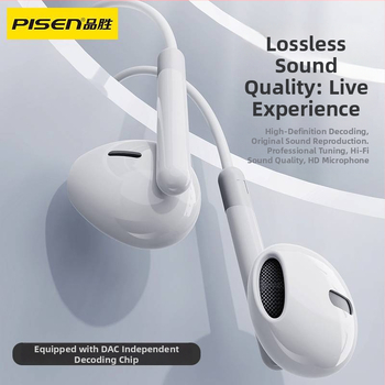 Pisen CP06 Type-C täielikult dekodeeritud DAC juhtmega kõrvaklapid, 1,2 m kaabel, liikuva mähise tüübiga, ühilduvad iOS-iga