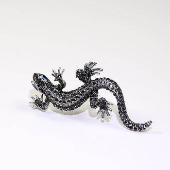 Unisex broš od legure s dijamantom – životinjski motiv gecko