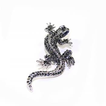 Unisex broš od legure s dijamantom – životinjski motiv gecko