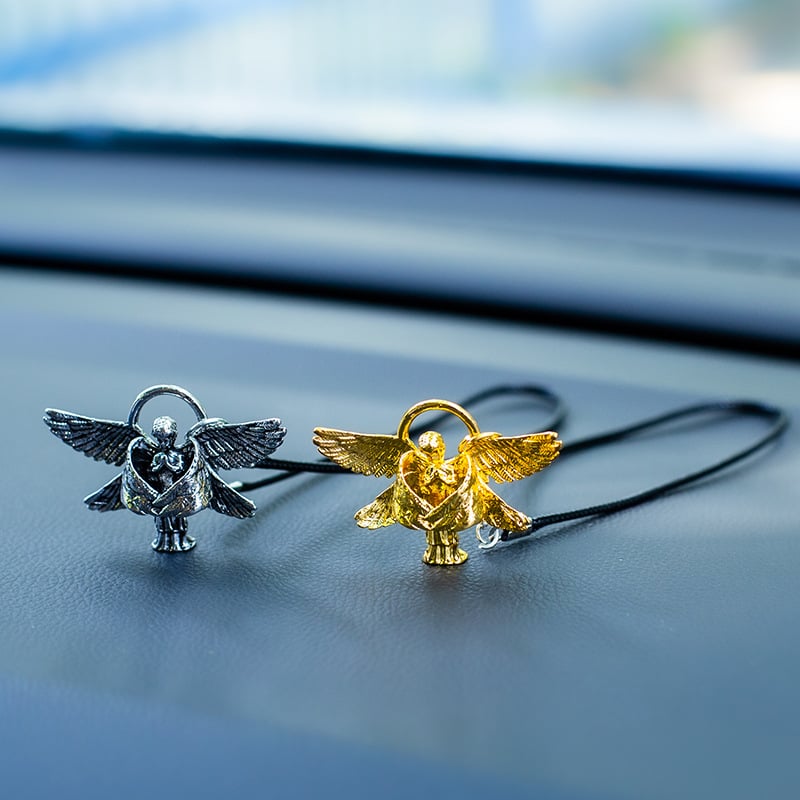 Κρεμαστό αυτοκινήτου από κράμα αλουμινίου, άγγελος-φύλακας με έξι φτερά, προσωποποιημένος εσωτερικός διακοσμητικός για το αυτοκίνητο