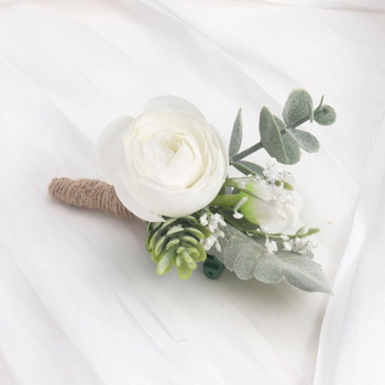 Wei Xu esküvői corsage mesterséges virággal, a vőlegénynek és vendégeknek, ajándéknak kiváló