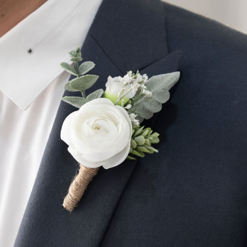 Wei Xu esküvői corsage mesterséges virággal, a vőlegénynek és vendégeknek, ajándéknak kiváló