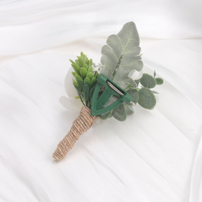 Wei Xu esküvői corsage mesterséges virággal, a vőlegénynek és vendégeknek, ajándéknak kiváló