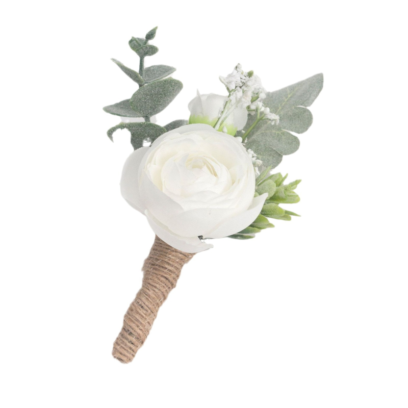 Wei Xu esküvői corsage mesterséges virággal, a vőlegénynek és vendégeknek, ajándéknak kiváló