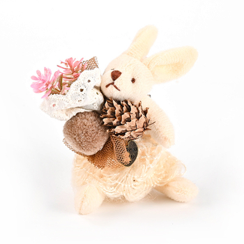 Kitűző: nyuszis karikatúra erdő-stílusú retro, virág alakú, anyag szövet, nyomtatás, kettős használat