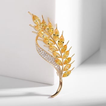 Elegáns réz brooch nőknek, virágos mintával, mikroinlay