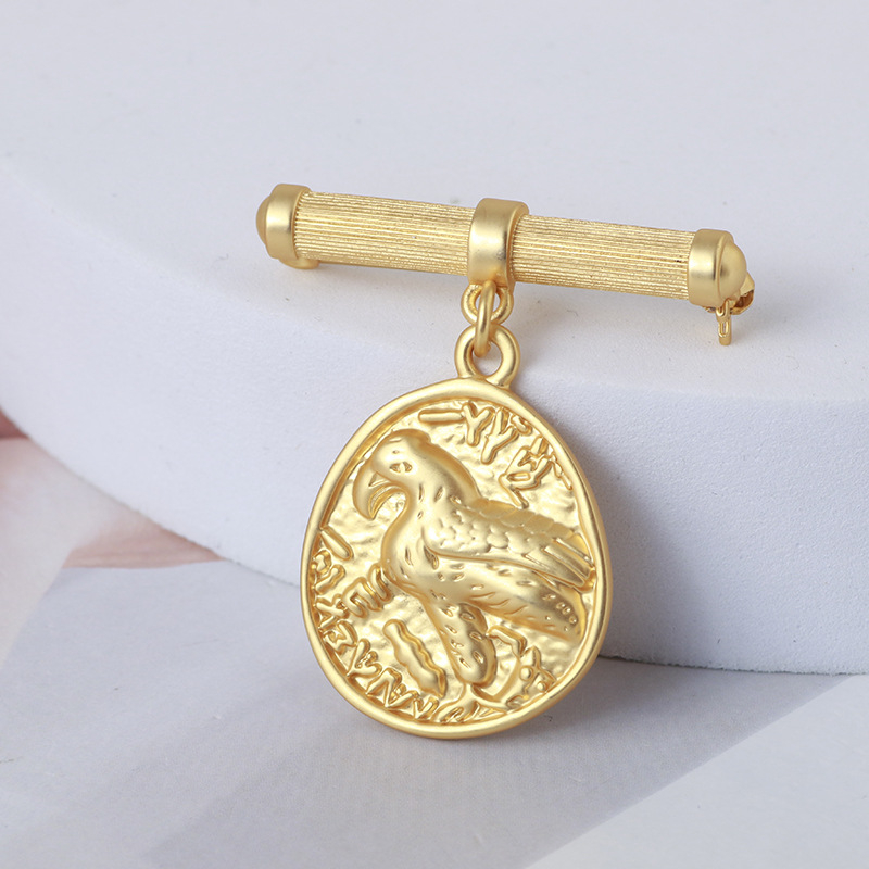 Broșă din cupru cu placare, relief de vultur, stil feminin, Beautiful home, CELE-EEX-T02722