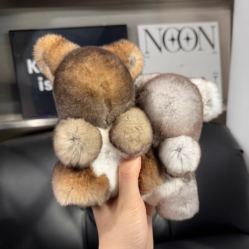 Rex nyúl szőrme táskadísz – plüss játék, autó belső dekoráció, karikatúra stílus, friss és édes, eredet: Hebei, 2025 tavasz