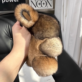 Rex nyúl szőrme táskadísz – plüss játék, autó belső dekoráció, karikatúra stílus, friss és édes, eredet: Hebei, 2025 tavasz