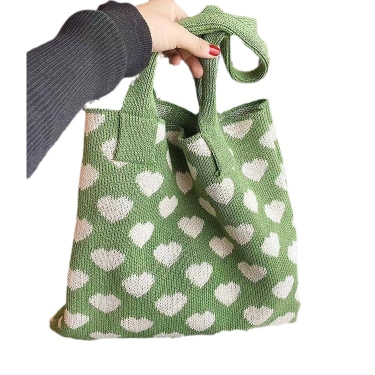 Pletene Tote torba - tkan stil, Poliester materijal, vertikalni kvadratni oblik, dvostruke naramenice, pogodna za odmor i putovanja