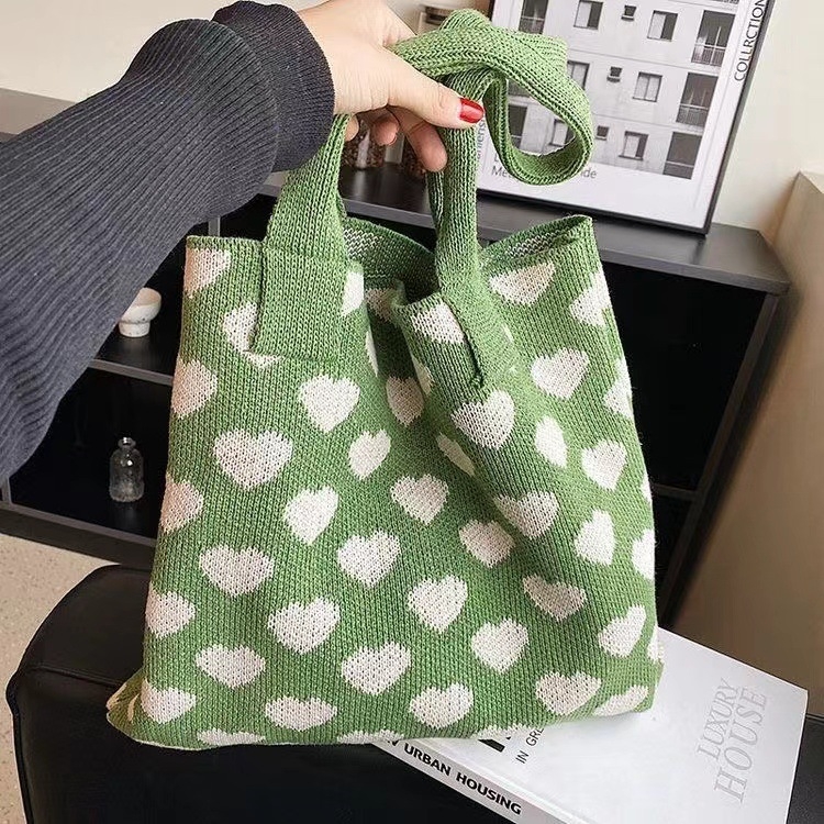 Pletene Tote torba - tkan stil, Poliester materijal, vertikalni kvadratni oblik, dvostruke naramenice, pogodna za odmor i putovanja