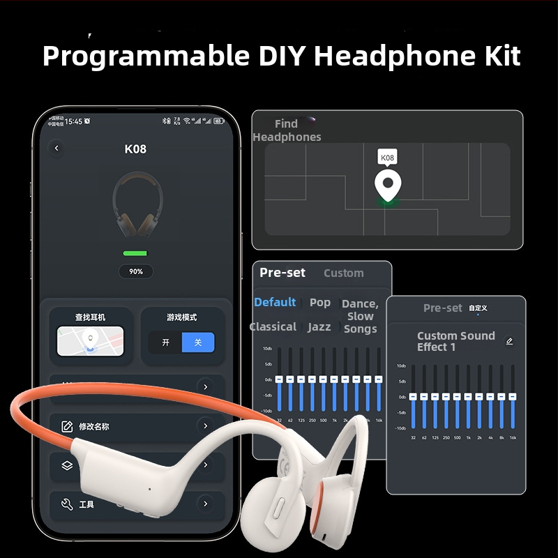 Slušalice Bluetooth s kostnom vodljivosti za biciklizam i trčanje, otvorene uhu, stereo, Bluetooth 5.3, domet 10 m, trajanje >8 h, IPX5, redukcija buke