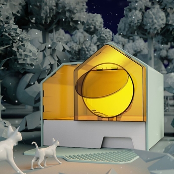 Toaletná misa pre mačky, uzavretá, štvorcová, PVC, Hao Mark