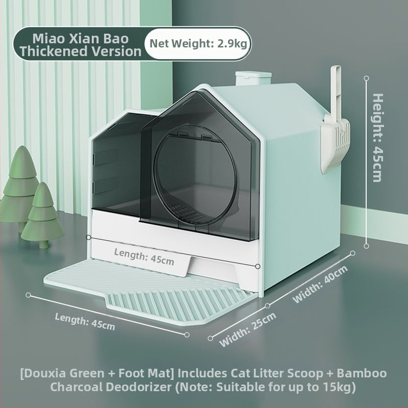 Toaletná misa pre mačky, uzavretá, štvorcová, PVC, Hao Mark